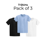 Pack of 3 Cheap Plain T-Shirts – 100% Soft Cotton | Stars & Stripes | 165 GSM Unisex Tee for Men & Women