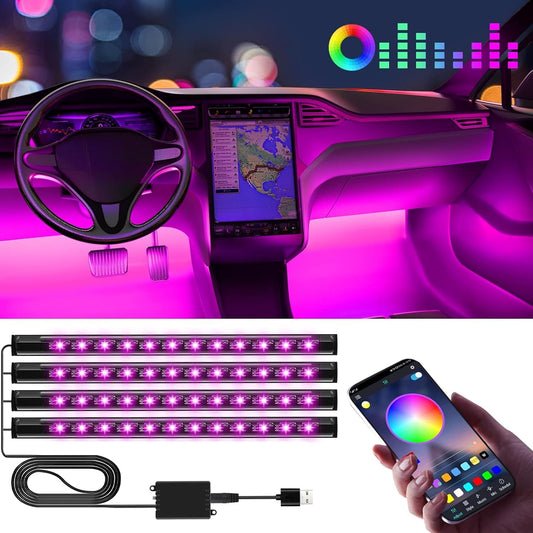 Car LED Interior Lights with USB & APP Control | Gifts for Him & Her | Car Accessories for Men & Women | Strip Light Decoration Kits