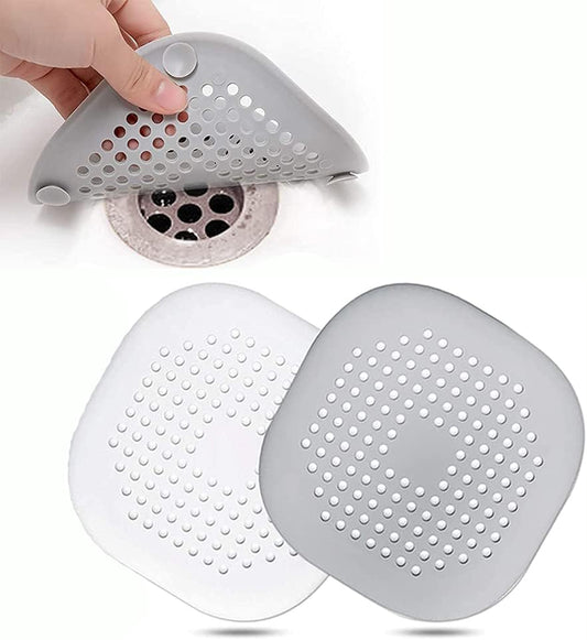 Lot de 2 protecteurs de drain en silicone avec ventouse, protecteur de crépine d'évier, couvercles de drain de douche, attrape-cheveux, filtre de piège de bouchon de crépine pour salle de bain, baignoire, cuisine 