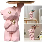 Porte-clés géométrique en forme d'ours, figurine d'entrée, artisanat, décoration de bureau en résine, bonbons, articles divers, fournitures ménagères pour la maison, le salon