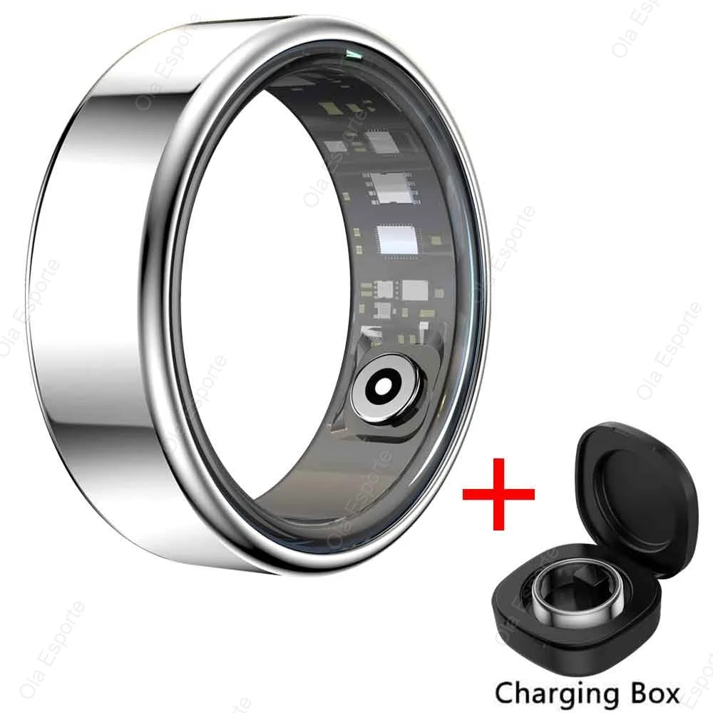 2025 Bluetooth Smart Ring – Heart Rate, Blood Oxygen & Sleep Monitor, Camera Control, 5ATM Waterproof Fitness Smart Ring for Men & Women