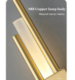 LED Bedroom Wall Lamp Wall Sconces Copper Line Pipe Acrylic Lampshade Indoor Lighting for Living Room Corridor Light Fixture