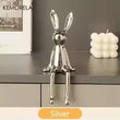 1 pièce en céramique lapin assis à longues oreilles ornements de chambre statue de luxe décoration de la maison accessoires haut de gamme art de la maison esthétique