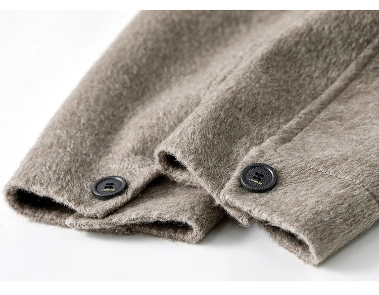 SENTUBILA 100% Wool Coat For Women Winter Jackets 2025 Stand Turtleneck Double Sided Short Outerwears Female Clothes