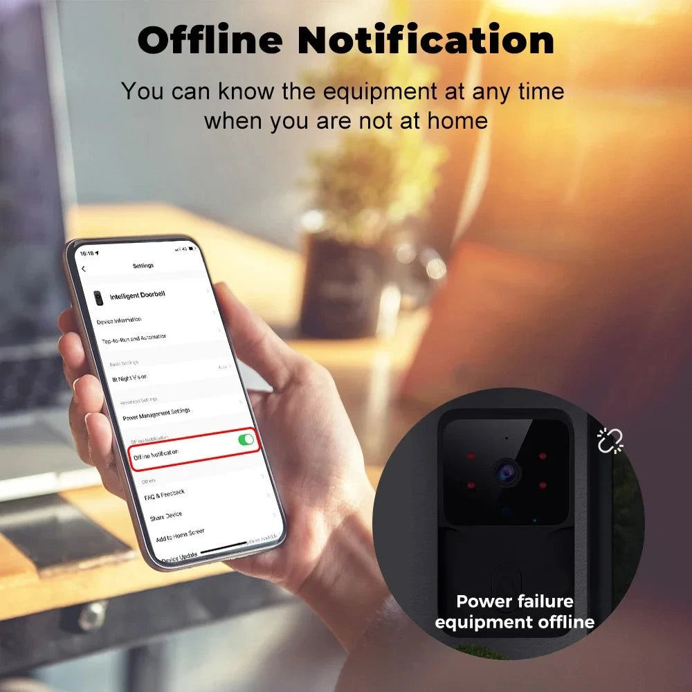 Tuya Smart WiFi Video Doorbell with Camera – Wireless HD Outdoor Security Door Bell, Motion Detection, IR Night Vision, Two-Way Audio & App Control (Works with Alexa & Google Home)