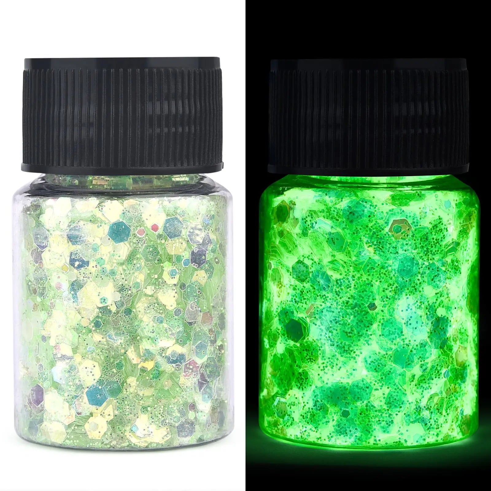 Luminous Glow-in-the-Dark Sequins – Hexagon Epoxy Resin Glitter Pigment for DIY Jewelry, Nail Art, and Silicone Mold Crafts