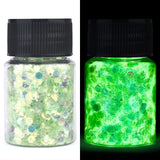 Luminous Glow-in-the-Dark Sequins – Hexagon Epoxy Resin Glitter Pigment for DIY Jewelry, Nail Art, and Silicone Mold Crafts