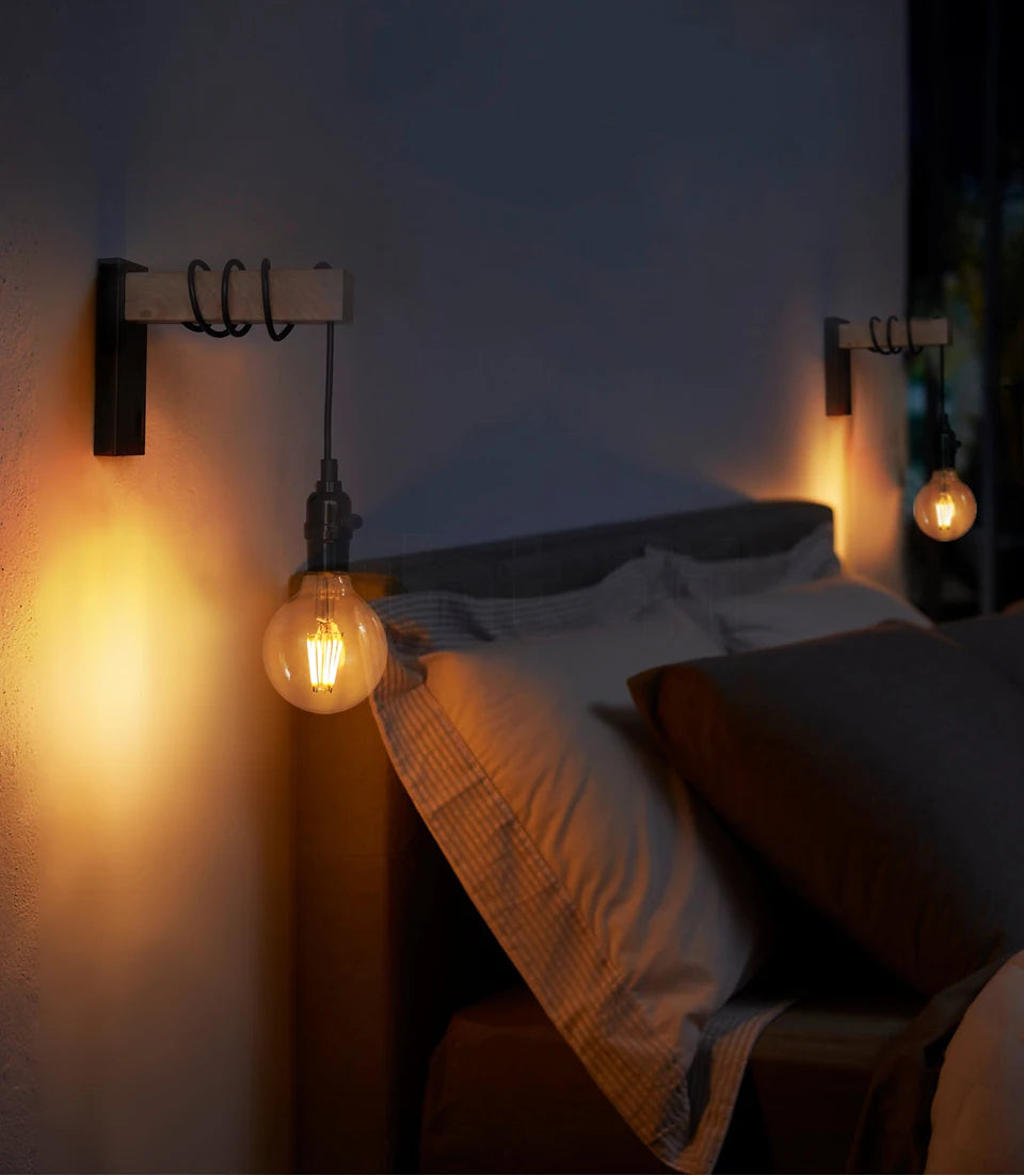 Retro Wood LED Wall Lamp E27 220V 110V Industrial Night Loft Light Fixtures Live Room Bedside Lamp Decor for Bathroom Restaurant