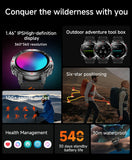 2025 Outdoor Military Smart Watch – Built-in GPS, Compass, Altimeter, Barometer, 3ATM Waterproof Rugged AMOLED Smartwatch with Bluetooth Call