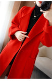 100% Pure Wool Double-Sided Cashmere Coat Women Winter New Mid-Length Loose Fashion Pockets Woolen Jacket Female Overcoat B551