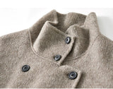 SENTUBILA 100% Wool Coat For Women Winter Jackets 2025 Stand Turtleneck Double Sided Short Outerwears Female Clothes