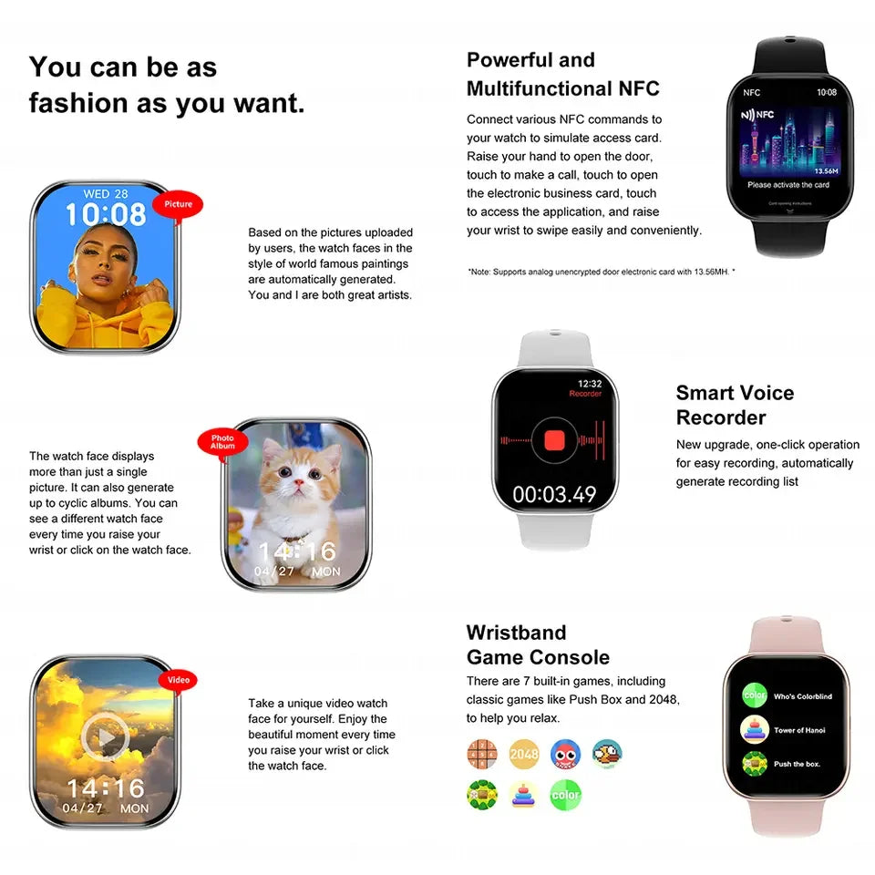 2025 Series 10 GPS Smart Watch – Bluetooth Call, Music & Video Playback, NFC, Waterproof Fitness Smartwatch Compatible with Android & iOS (Apple Watch 10 Style)