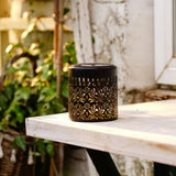 Solar Lights Peony Flower Pattern IP65 Metal Outdoor Step Wall Fence Lights Garden Backyard Decoration Outdoor Decor Front Door