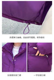Women’s Short Standing Collar Puffer Jacket – Winter Warm Cotton-Padded Down Coat Fashion Bakery Parka Outerwear