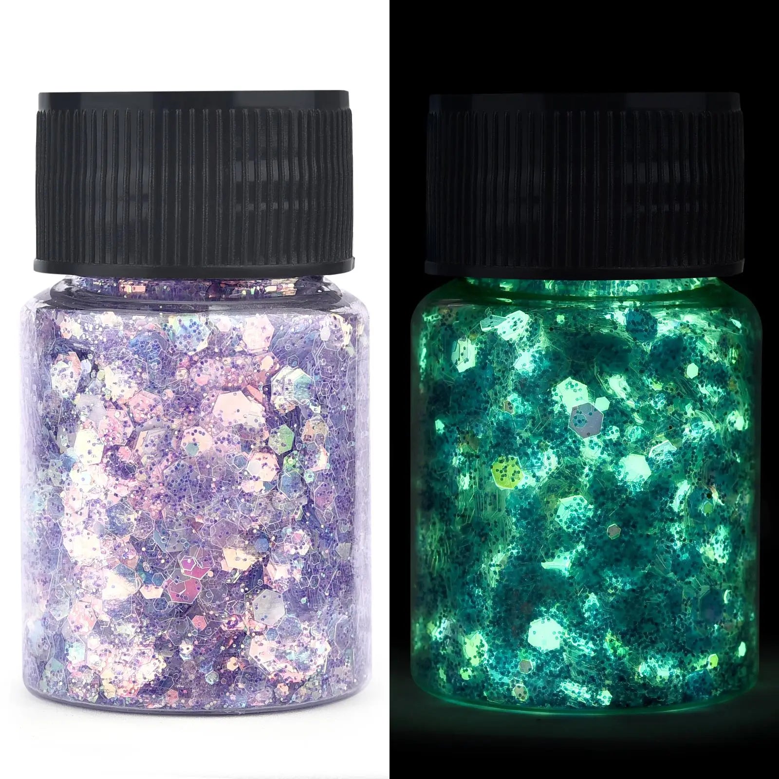 Luminous Glow-in-the-Dark Sequins – Hexagon Epoxy Resin Glitter Pigment for DIY Jewelry, Nail Art, and Silicone Mold Crafts