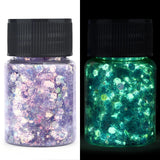 Luminous Glow-in-the-Dark Sequins – Hexagon Epoxy Resin Glitter Pigment for DIY Jewelry, Nail Art, and Silicone Mold Crafts