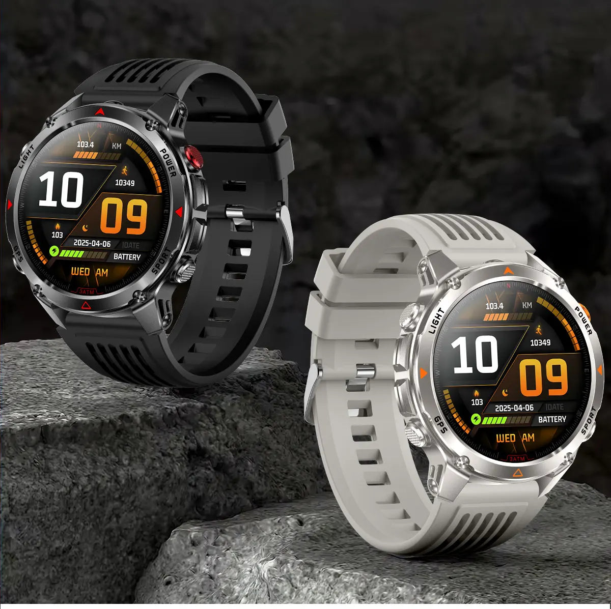 2025 Outdoor Military Smart Watch – Built-in GPS, Compass, Altimeter, Barometer, 3ATM Waterproof Rugged AMOLED Smartwatch with Bluetooth Call