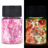 Luminous Glow-in-the-Dark Sequins – Hexagon Epoxy Resin Glitter Pigment for DIY Jewelry, Nail Art, and Silicone Mold Crafts