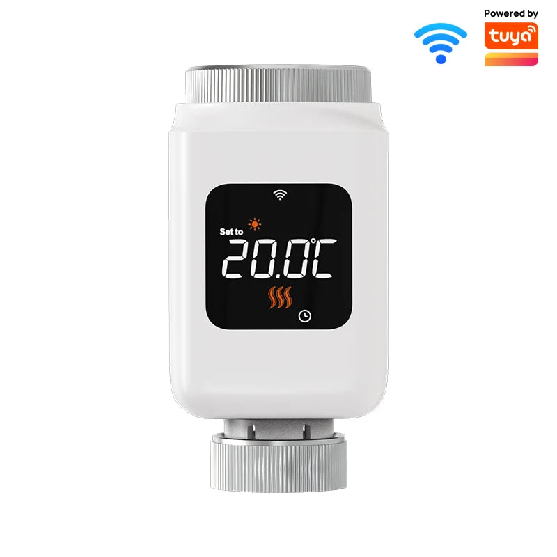 Tuya Smart WiFi Thermostatic Radiator Valve (TRV) – Programmable Temperature Controller with APP Remote Control, Compatible with Alexa & Google Home