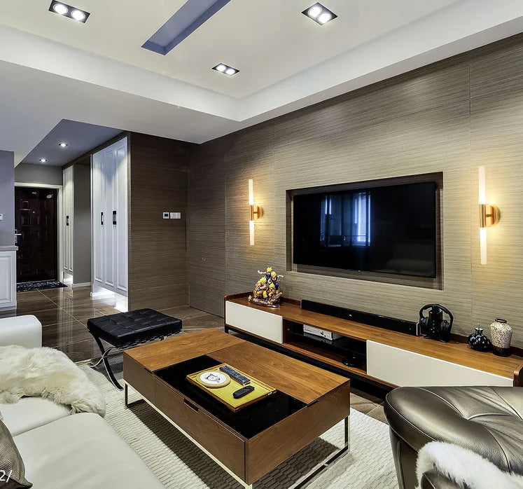 LED Bedroom Wall Lamp Wall Sconces Copper Line Pipe Acrylic Lampshade Indoor Lighting for Living Room Corridor Light Fixture