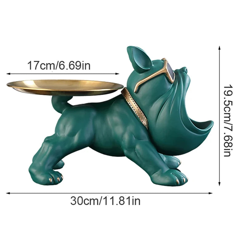30cm Home Decor Bulldog Figurine Dog Statue Storage Box Animal Ornament Resin Craft Art Sculpture Figurine Home Puppy Sculpture
