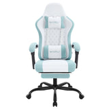 WOLTU Massage Gaming Chair Ergonomic Swivel Computer Gamer Office Chair with Pillow Footrest Adjustable Headrest Lumbar Support