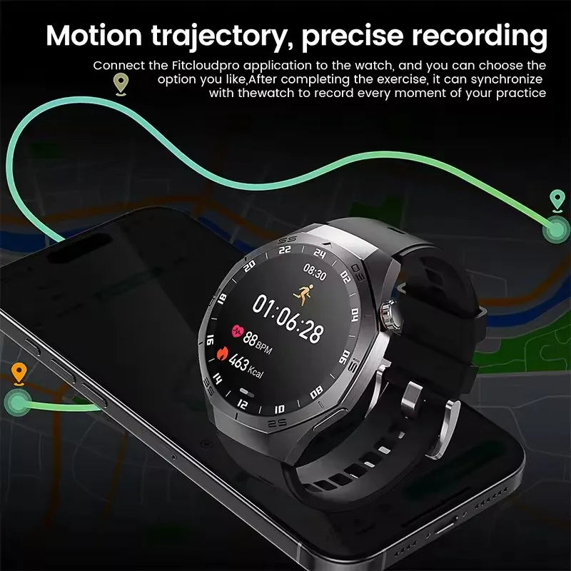 2025 GUHUAVMI GT5 Pro Smart Watch for Men – 1.52” HD AMOLED Display, GPS Motion Tracking, Heart Rate Monitor, Bluetooth Call, IP68 Waterproof Fitness Smartwatch