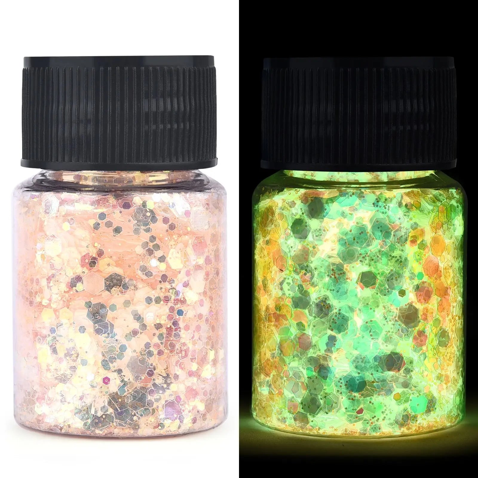 Luminous Glow-in-the-Dark Sequins – Hexagon Epoxy Resin Glitter Pigment for DIY Jewelry, Nail Art, and Silicone Mold Crafts