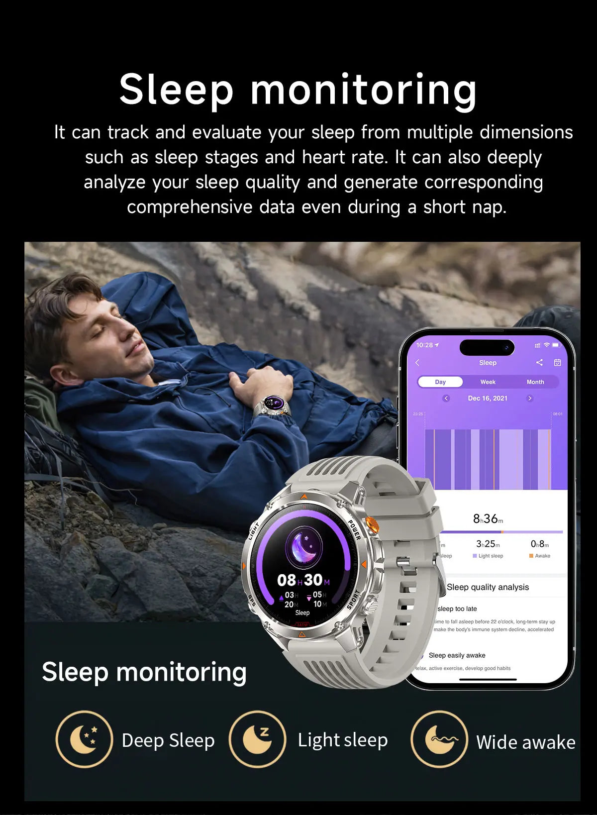 2025 Outdoor Military Smart Watch – Built-in GPS, Compass, Altimeter, Barometer, 3ATM Waterproof Rugged AMOLED Smartwatch with Bluetooth Call