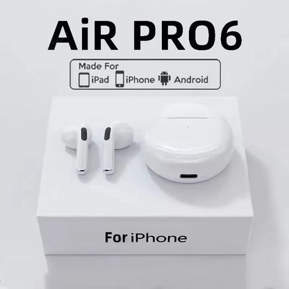 Casque Bluetooth sans fil Air Pro 6 TWS d'origine 5.3 Mini écouteurs avec boîte de chargement pour micro