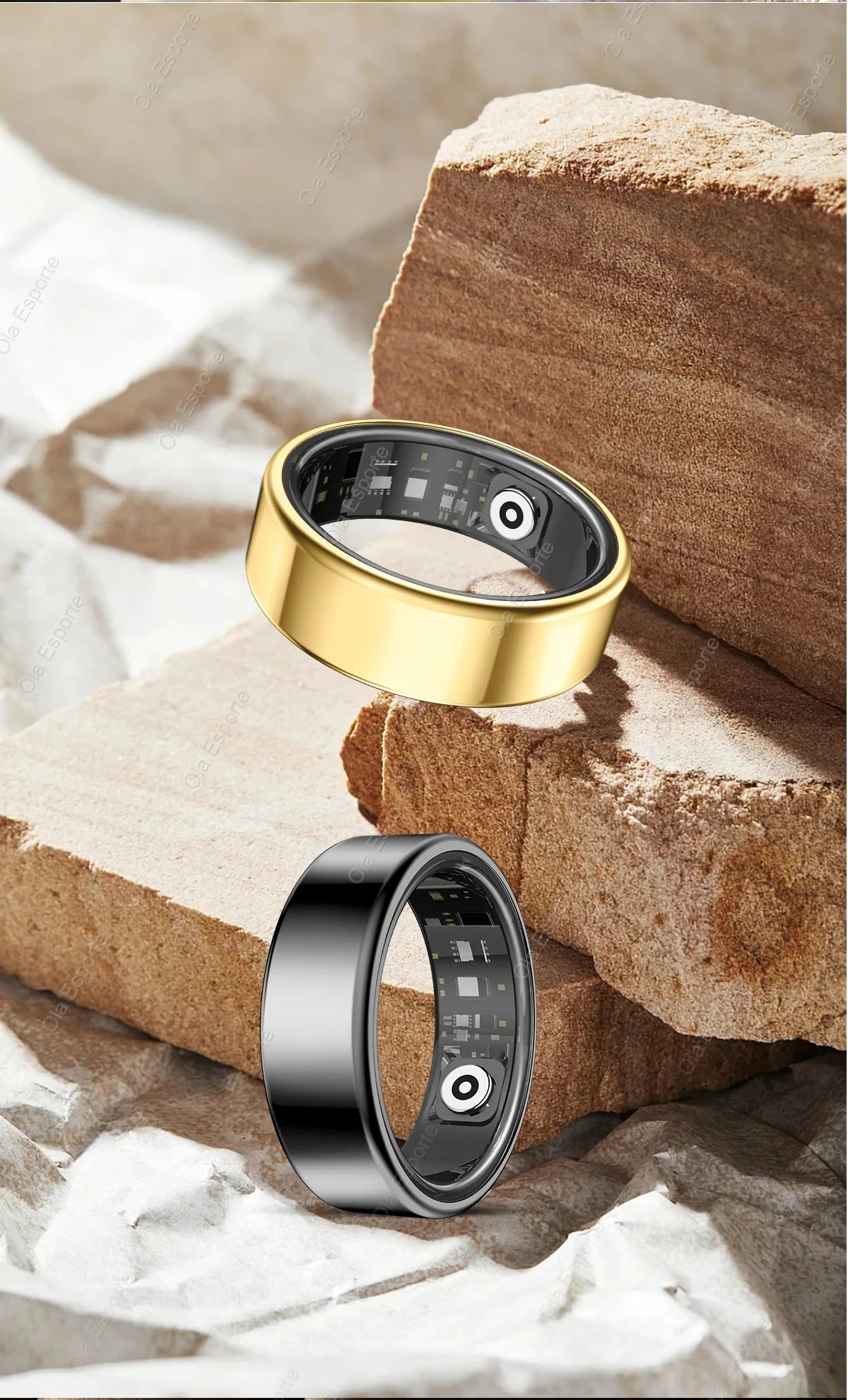 2025 Bluetooth Smart Ring – Heart Rate, Blood Oxygen & Sleep Monitor, Camera Control, 5ATM Waterproof Fitness Smart Ring for Men & Women