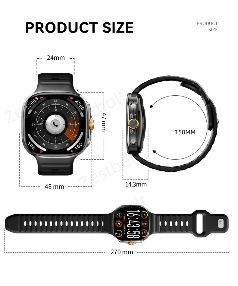 Original M99 5G Android Smartwatch – 2.4” AMOLED Display, 4G/5G SIM Card Support, GPS WiFi, 190° Rotating Camera, Android 10 Smart Watch with Game & Fitness Features