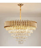 Creative Luxury Crystal Chandelier Rectangular Restaurant Pendant Lights Modern LED Living Room Lamp Lustre Home Elegant Fixture