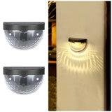 2PCS Solar Wall Lamp, 6LEDs Outdoor Waterproof Solar Light Warm White, for Yard, Garage, Garden, Porch, Fence, Driveway, Railing