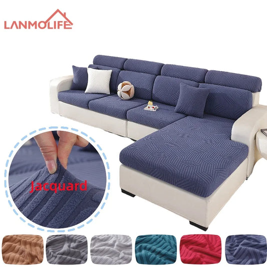 Thick Jacquard Sofa Cushion Cover Removable Machine Washable Furniture Protector Stretchable Office Living Room Home Decoration
