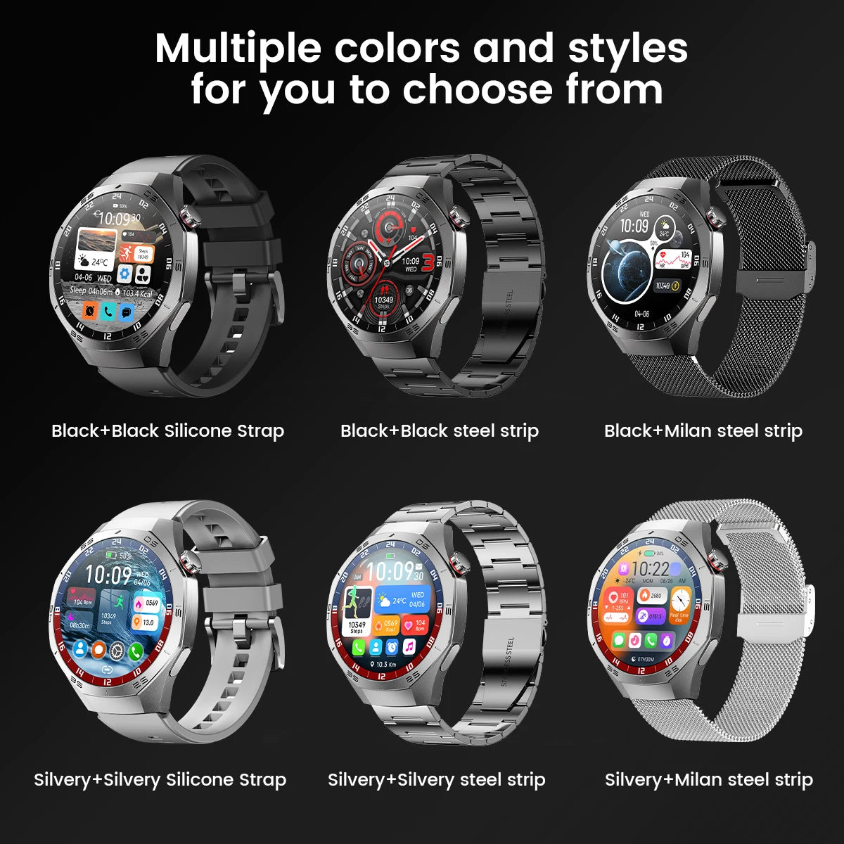 2025 GUHUAVMI GT5 Pro Smart Watch for Men – 1.52” HD AMOLED Display, GPS Motion Tracking, Heart Rate Monitor, Bluetooth Call, IP68 Waterproof Fitness Smartwatch