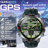 2025 Outdoor Military Smart Watch – Built-in GPS, Compass, Altimeter, Barometer, 3ATM Waterproof Rugged AMOLED Smartwatch with Bluetooth Call