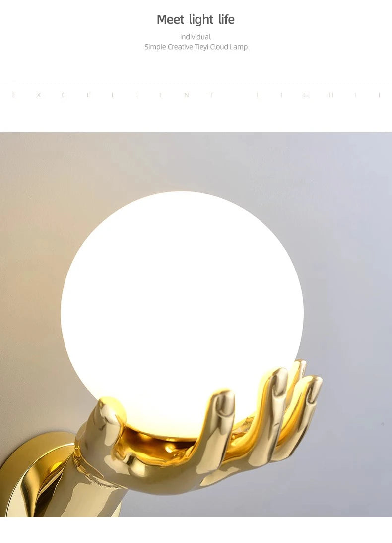 Indoor LED wall lamp creative decoration for living room 110V220V study corridor modern resin glass bedside wall lights