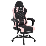 WOLTU Massage Gaming Chair Ergonomic Swivel Computer Gamer Office Chair with Pillow Footrest Adjustable Headrest Lumbar Support
