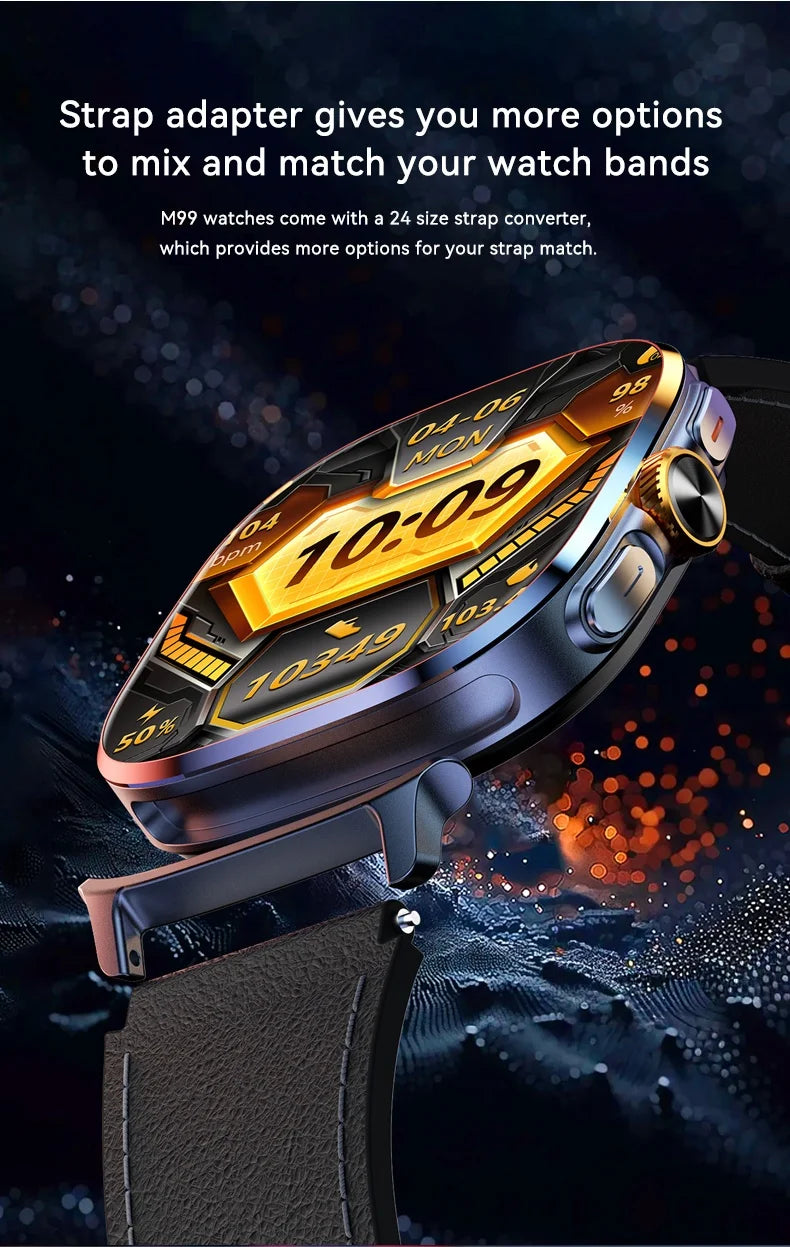Original M99 5G Android Smartwatch – 2.4” AMOLED Display, 4G/5G SIM Card Support, GPS WiFi, 190° Rotating Camera, Android 10 Smart Watch with Game & Fitness Features