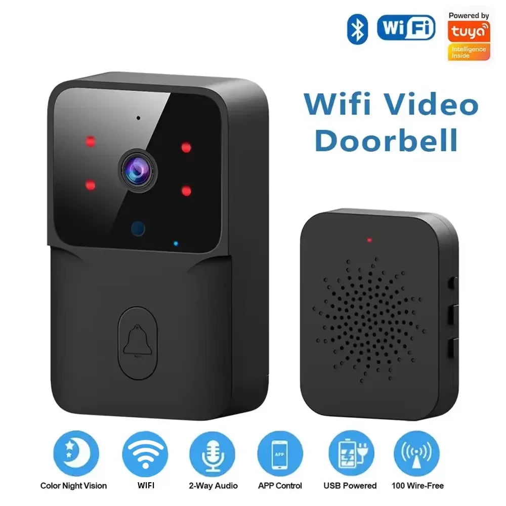 Tuya Smart WiFi Video Doorbell with Camera – Wireless HD Outdoor Security Door Bell, Motion Detection, IR Night Vision, Two-Way Audio & App Control (Works with Alexa & Google Home)