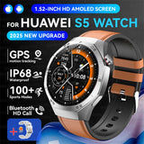 2025 GUHUAVMI GT5 Pro Smart Watch for Men – 1.52” HD AMOLED Display, GPS Motion Tracking, Heart Rate Monitor, Bluetooth Call, IP68 Waterproof Fitness Smartwatch