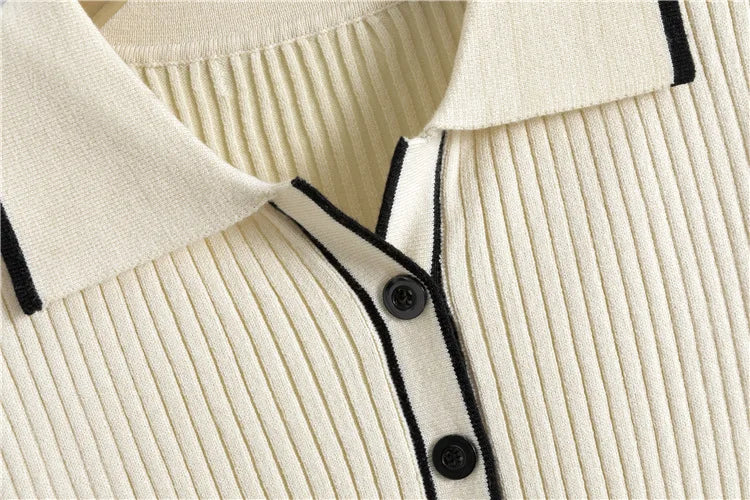 Korean Style Women’s Knitted 2-Piece Set – Single-Breasted Cardigan Sweater Top & High Waist Skirt Outfit
