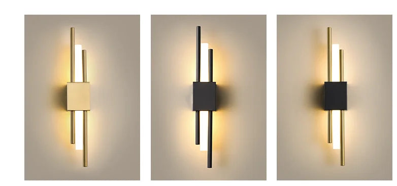 LED Bedroom Wall Lamp Wall Sconces Copper Line Pipe Acrylic Lampshade Indoor Lighting for Living Room Corridor Light Fixture