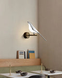 Nordic Touch Switch LED Wall Lamps for Bedside TV Background Gold Silver Magpie Bird  LED Wall Lights Wall Sconce for Corridor