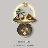 Background Landscape Painting Wall Lamp Chinese Creative Living Room LED Decor Light Corridor Remote Control Lighting Wall Lamps