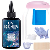 100g/250g Clear UV Resin Hard Type – One-Minute Fast Curing Epoxy Resin Glue for Casting Molds, Jewelry, Coating & DIY Crafts (UV/Solar Cure)