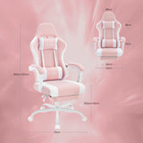 WOLTU Massage Gaming Chair Ergonomic Swivel Computer Gamer Office Chair with Pillow Footrest Adjustable Headrest Lumbar Support