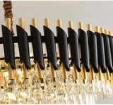 Creative Luxury Crystal Chandelier Rectangular Restaurant Pendant Lights Modern LED Living Room Lamp Lustre Home Elegant Fixture