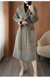 100% Pure Wool Double-Sided Cashmere Coat Women Winter New Mid-Length Loose Fashion Pockets Woolen Jacket Female Overcoat B551